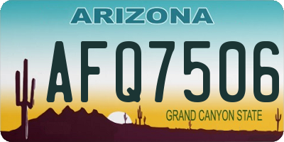 AZ license plate AFQ7506