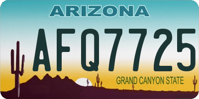 AZ license plate AFQ7725