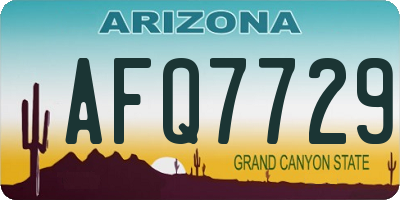 AZ license plate AFQ7729