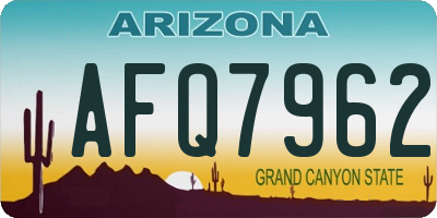 AZ license plate AFQ7962