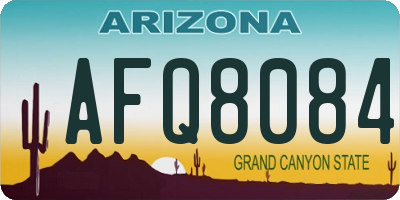 AZ license plate AFQ8084
