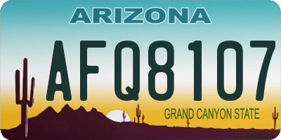 AZ license plate AFQ8107