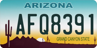 AZ license plate AFQ8391