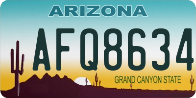 AZ license plate AFQ8634