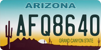 AZ license plate AFQ8640