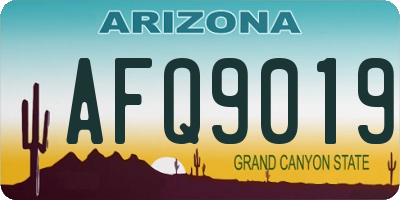 AZ license plate AFQ9019