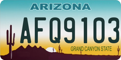 AZ license plate AFQ9103