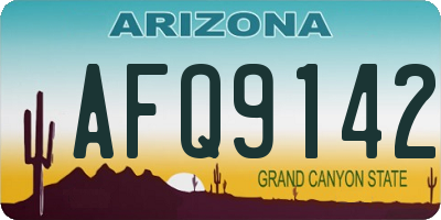 AZ license plate AFQ9142