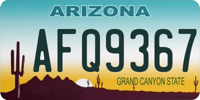 AZ license plate AFQ9367