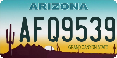 AZ license plate AFQ9539