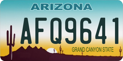 AZ license plate AFQ9641
