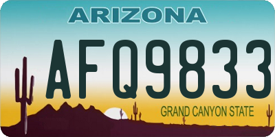 AZ license plate AFQ9833