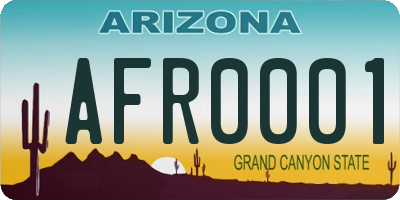AZ license plate AFR0001
