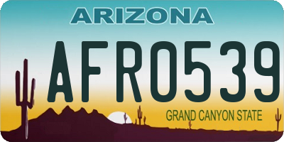 AZ license plate AFR0539
