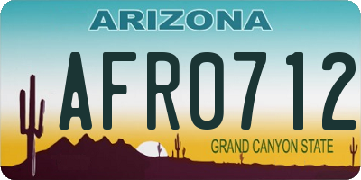 AZ license plate AFR0712