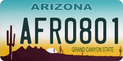 AZ license plate AFR0801