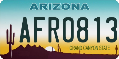 AZ license plate AFR0813