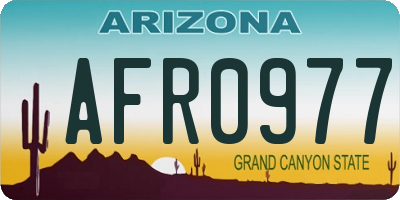 AZ license plate AFR0977