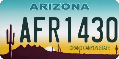 AZ license plate AFR1430