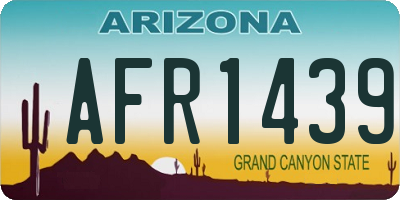 AZ license plate AFR1439