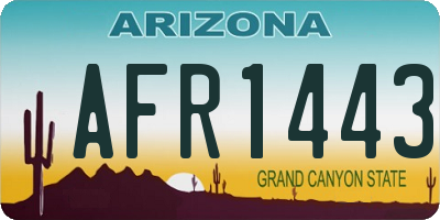 AZ license plate AFR1443