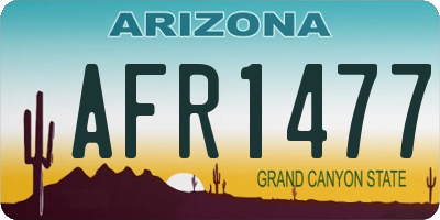 AZ license plate AFR1477