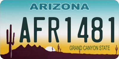 AZ license plate AFR1481