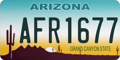AZ license plate AFR1677