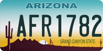 AZ license plate AFR1782