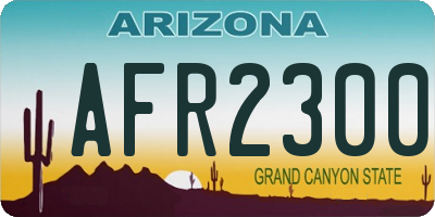 AZ license plate AFR2300