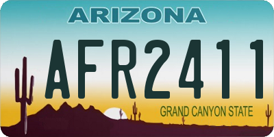 AZ license plate AFR2411