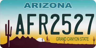 AZ license plate AFR2527
