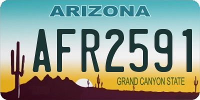 AZ license plate AFR2591