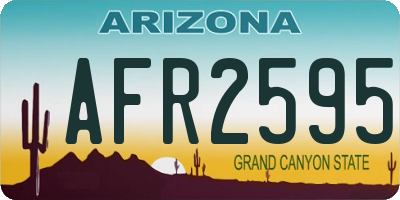 AZ license plate AFR2595