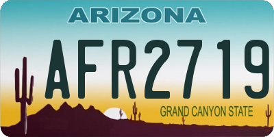 AZ license plate AFR2719