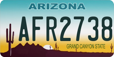 AZ license plate AFR2738