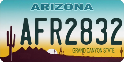 AZ license plate AFR2832