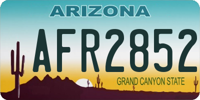 AZ license plate AFR2852