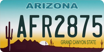 AZ license plate AFR2875