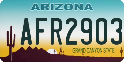 AZ license plate AFR2903