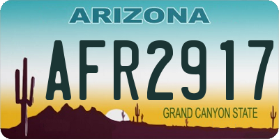 AZ license plate AFR2917