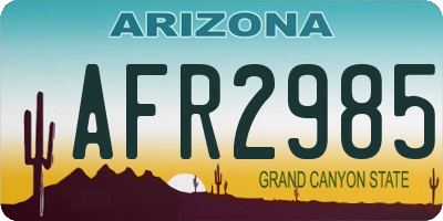 AZ license plate AFR2985