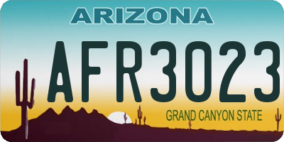 AZ license plate AFR3023
