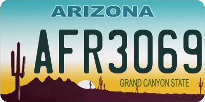 AZ license plate AFR3069
