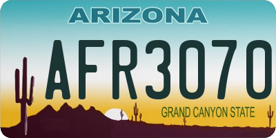 AZ license plate AFR3070