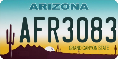 AZ license plate AFR3083