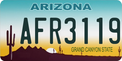AZ license plate AFR3119