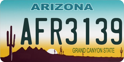 AZ license plate AFR3139