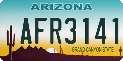 AZ license plate AFR3141