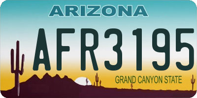 AZ license plate AFR3195